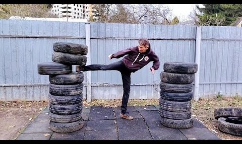 YouTube: Каратэ в самообороне - 3. Стопорящие удары ногами. Мае-гери, Йоко-гери.